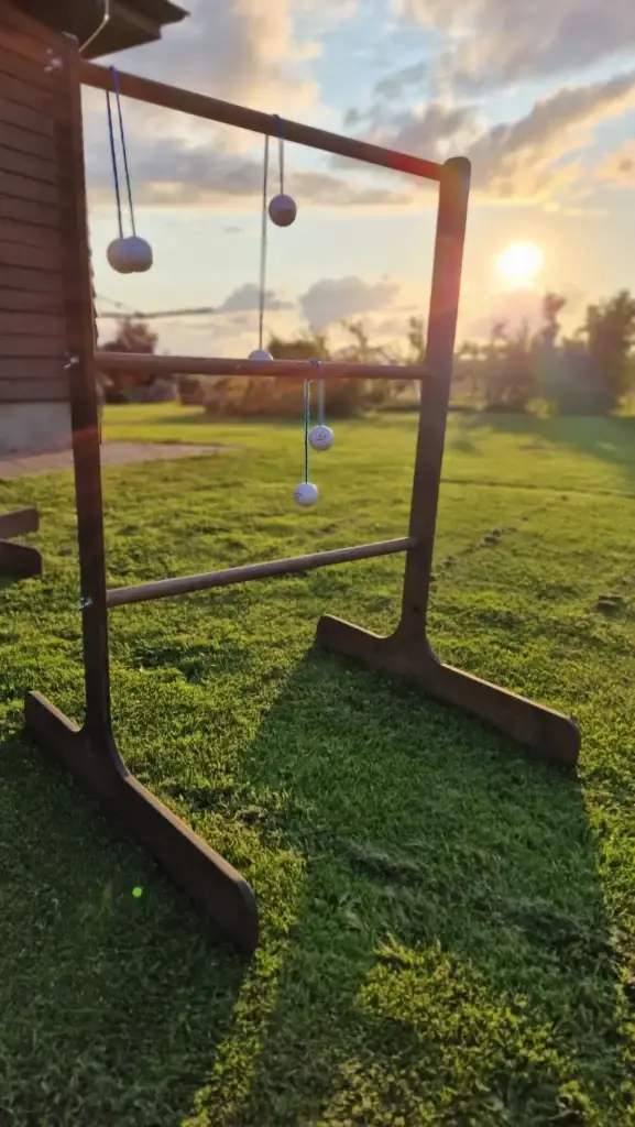 Kopetėlių golfas medinis taiklumo žaidimas visai šeimai. Lauko žaidimų gamyba Lietuvoje. Medžio karma