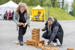 Outdoor Games Festival in Šiauliai, Lithuania: people playing large wooden games, photo 8