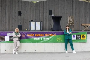 Outdoor Games Festival in Šiauliai, Lithuania: people playing large wooden games, photo 9