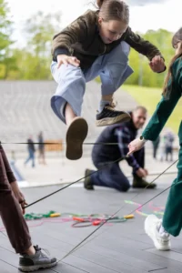 Outdoor Games Festival in Šiauliai, Lithuania: people playing large wooden games, photo 10