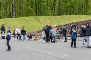 Outdoor Games Festival in Šiauliai, Lithuania: people playing large wooden games, photo 12