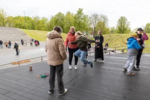Outdoor Games Festival in Šiauliai, Lithuania: people playing large wooden games, photo 21