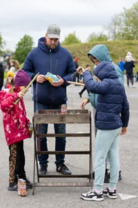 Outdoor Games Festival in Šiauliai, Lithuania: people playing large wooden games, photo 24