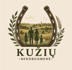 Kužių bendruomenės logotipas – bendruomenei pagaminti lauko žaidimai Limbo ir Balansinis